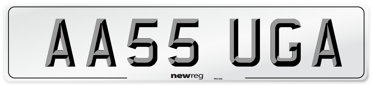 AA55 UGA Number Plate from New Reg